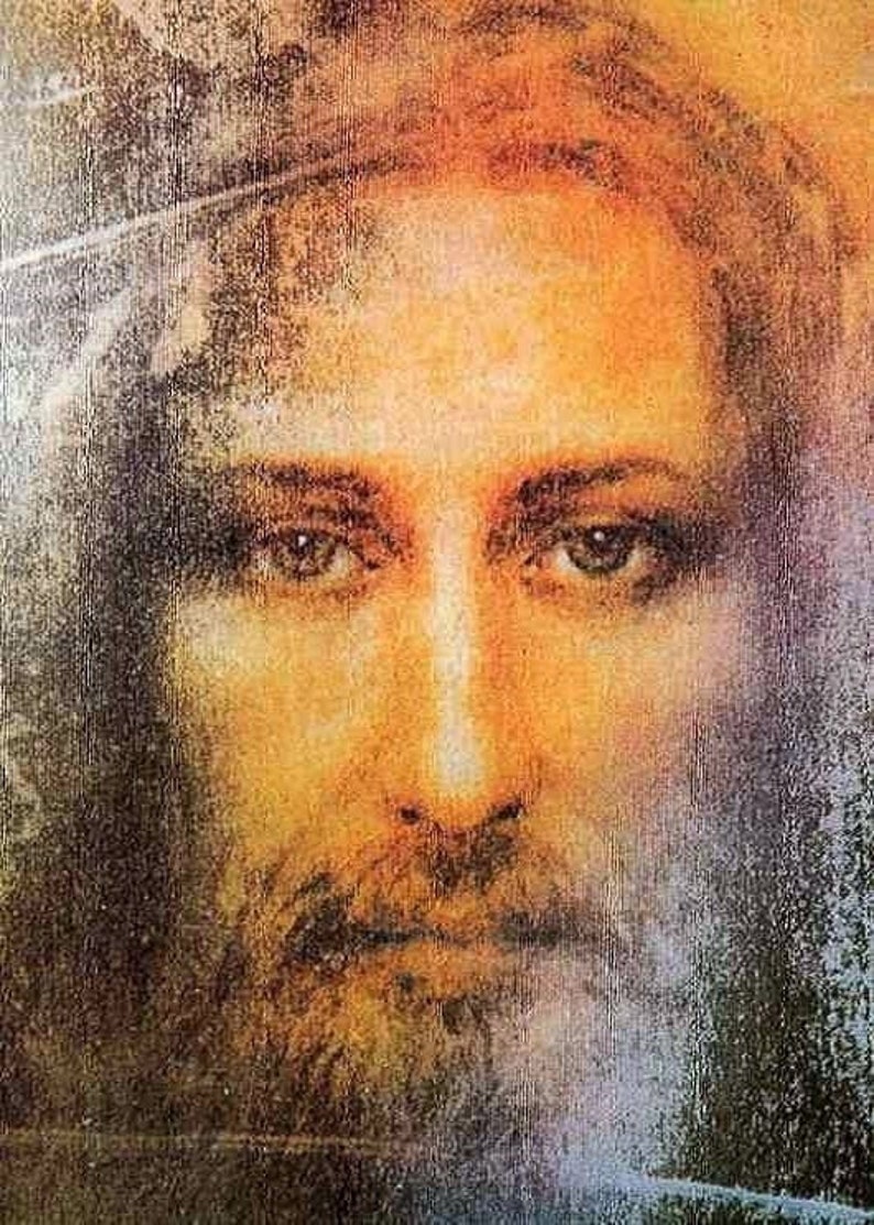 Il Vero Volto Di Gesù Dipinto Da Bambina Vero Volto Di Gesù Cristo Immagine Sindone Di Torino Cristiano - Etsy