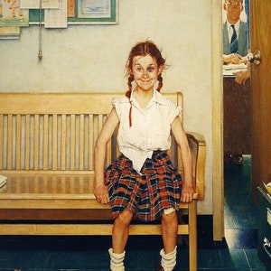 Girl With Black Eye 1953 Norman Rockwell Art Painting Rockwellian Painter Realism Artist Photo Picture Print Photograph Naughty Image 3256