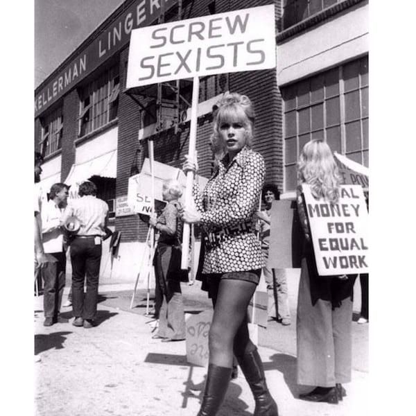 Womens Rights Sexist March Women's liberation Movement History Vintage Photo Civil Right Human Old Photo Poster Print Photograph 07A