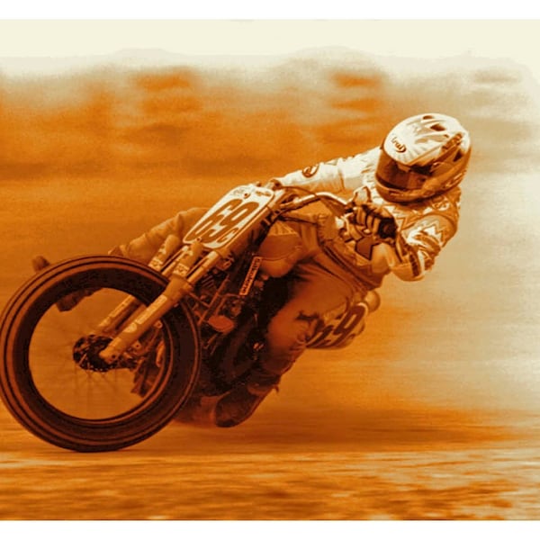 Racing Rider Nicky Hayden Flat Track Sport Motorcycle Rider Dirt Track Event Biker Picture Poster Vintage Reproduction Photo Print 9390