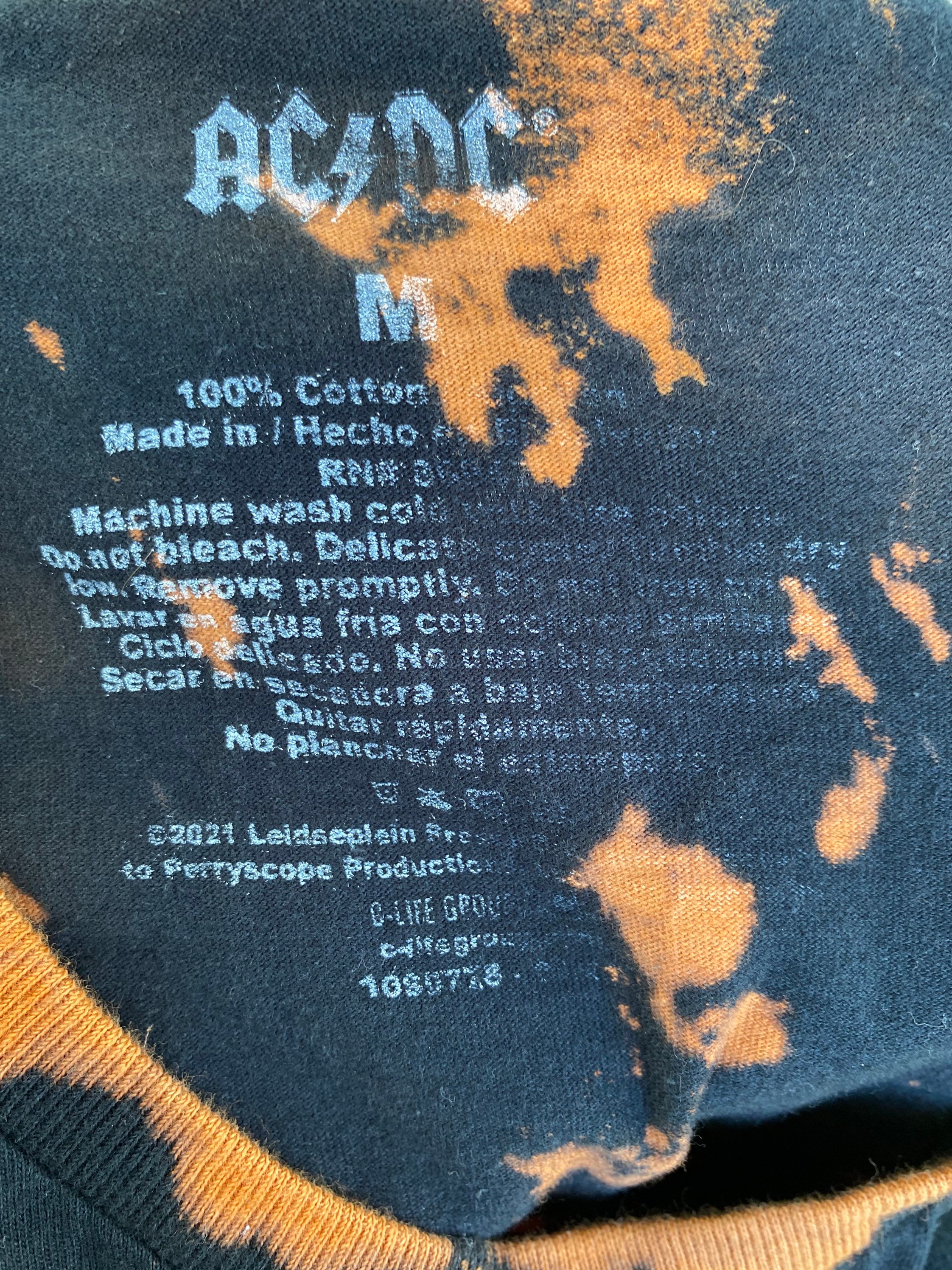 AC/DC Acid Washed Unisex Tshirt Black and Orange Music Upcycled Repurposed  - Etsy Canada
