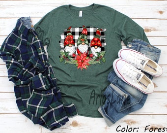 Gnomes Buffalo Plaid Christmas Long Sleeve Shirt,Matching Christmas Shirts,Gnome Christmas,Christmas Family Shirt,Christmas Pajama Shirt