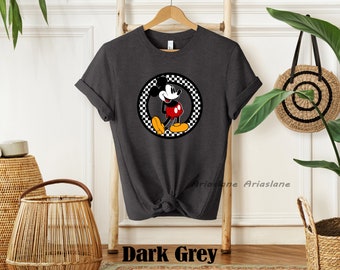 Checkered Vintage Mickey Mouse Shirt,Retro Mickey Mouse Shirt,Disney Mickey Mouse,Disney Shirts for Family,Matching Disney Vacation Shirts