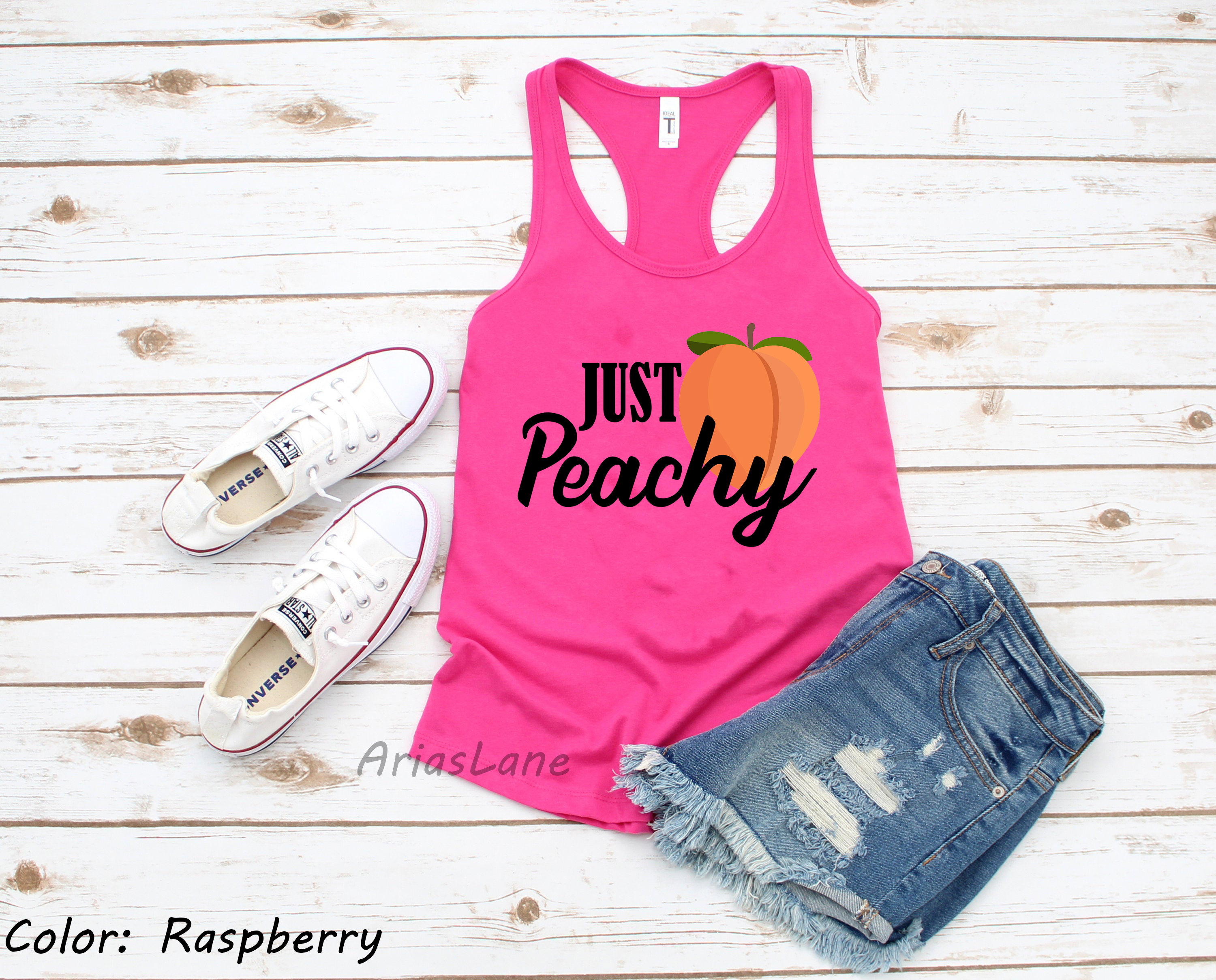 Just Peachy Tank TopPeachy Tank Peach Lover Peaches Tank | Etsy