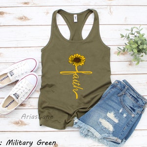 Sunflower Faith Tank Top,Sunshine Tank,Plant Lover,Religious Shirt,Floral Shirt, Summer Shirt, Sunflower Shirt, Christian Shirt, Faith Shirt