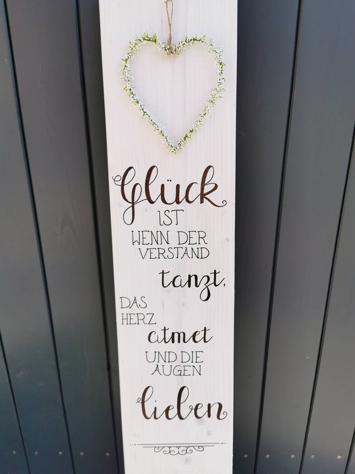 Holzschild Herzensglück Spruch für's Herz Geschenk Etsy