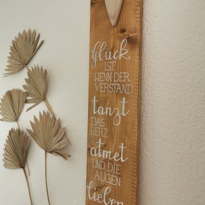 Holzschild Herzensglück, Spruch für's Herz, Geschenk, Liebe, boho Etsy.de