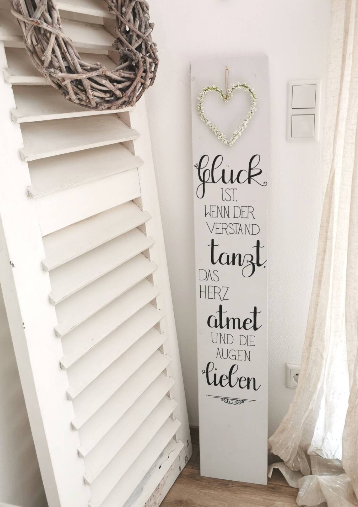 Holzschild Herzensglück Spruch für's Herz Geschenk Etsy.de