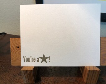 You're a Star, Gold Letterpress note cards
