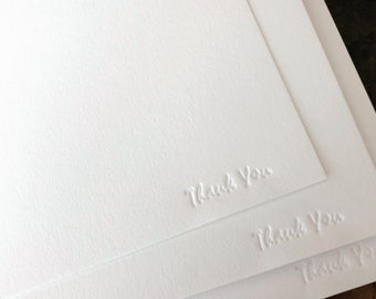 Thank you notes, no ink, letterpress cards