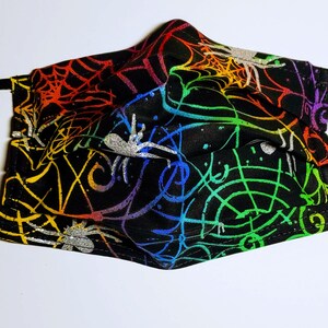 Sparkle Spiders Reusable Adjustable Face Mask With Filter Compartment and Nose Pinch Wire