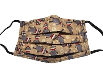 Sock Monkeys Reusable Adjustable Face Mask