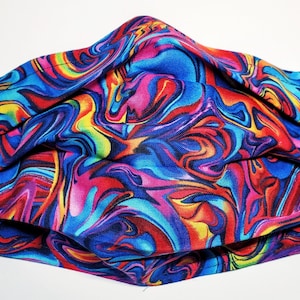 Oil Slick Reusable Adjustable Face Mask With Filter Compartment and Nose Pinch Wire