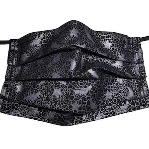 Metallic Bats and Moons Mask Adjustable Reusable Face Mask with Nose Pinch Wire and Filter Compartment 100% cotton double layer