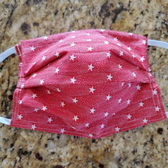 Reusable Face Mask With Nose Pinch and Filter Compartment red Etsy