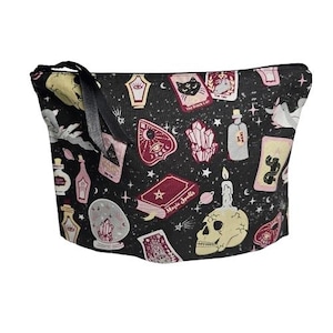 Potions Witchy Cosmetic bag | Witchy Gothic Pencil Pouch | Gothic Travel Pouch | Water-Resistant Zipper Bag | Gothic Art Supply Case