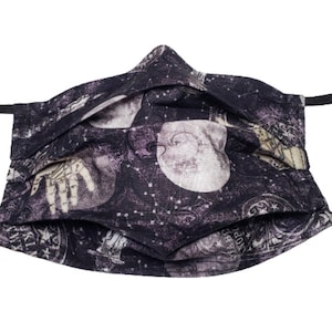 Mystic Palmistry Mask Adjustable Reusable Face Mask with Nose Pinch Wire and Filter Compartment 100% cotton double layer
