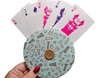 ADULT Fireplug Friends Handmade Cotton Playing Card Holder, Easy Card Organizer for Seniors, Kids, All Ages | Family Game Night & Travel