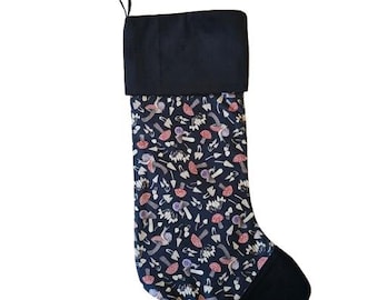 Mushrooms Snails Whimsical, Unique Christmas Stocking, Gothic & eco friendly