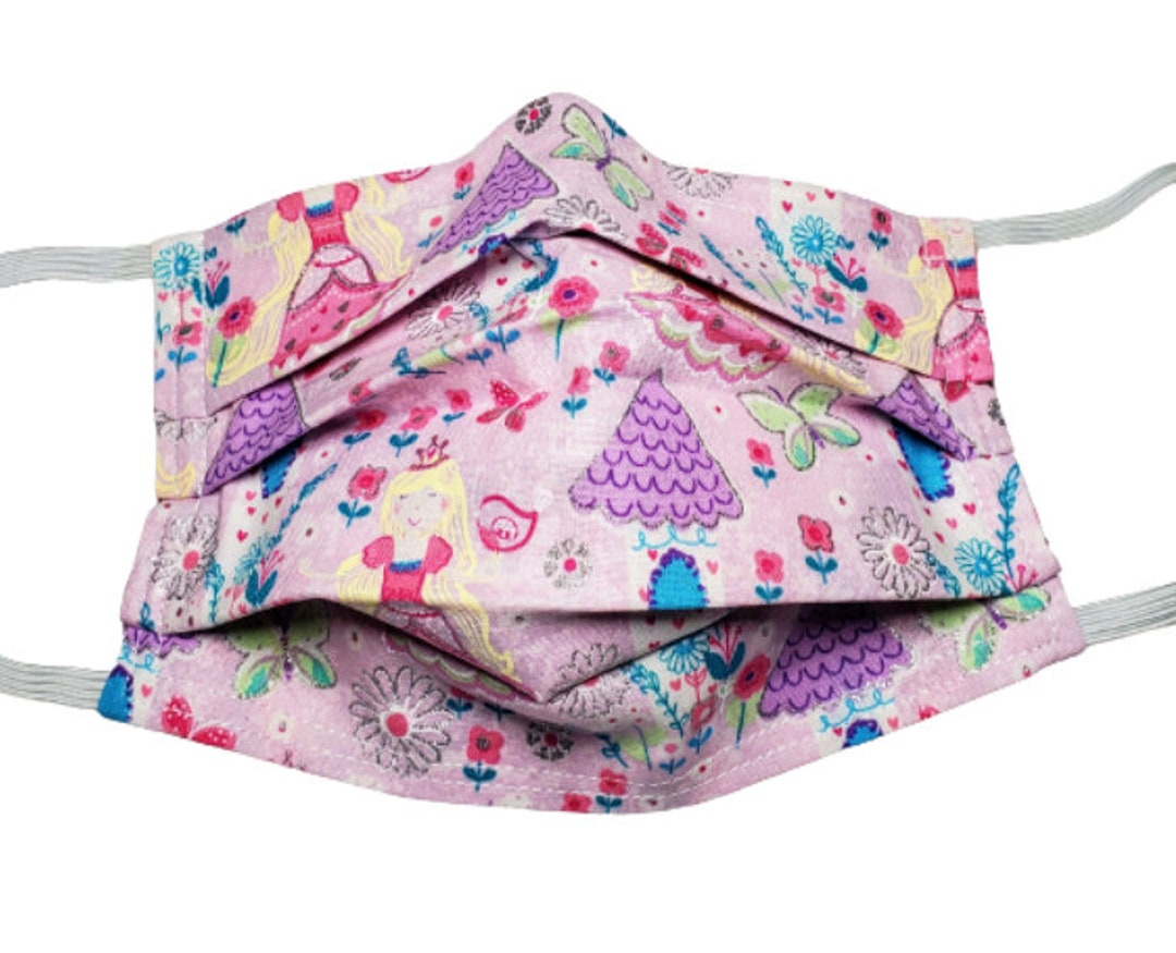 Pink Princess Face Mask, Reusable Cotton Mask With Filter Pocket - Etsy