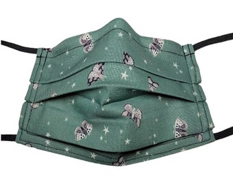 Starry Moths Face Mask: Adjustable, Reusable, 100% Cotton