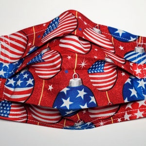 Patriotic Christmas Ornaments Reusable Mask