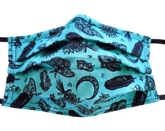 Witchy Adjustable Face Mask with Nose Pinch Wire and Filter Compartment