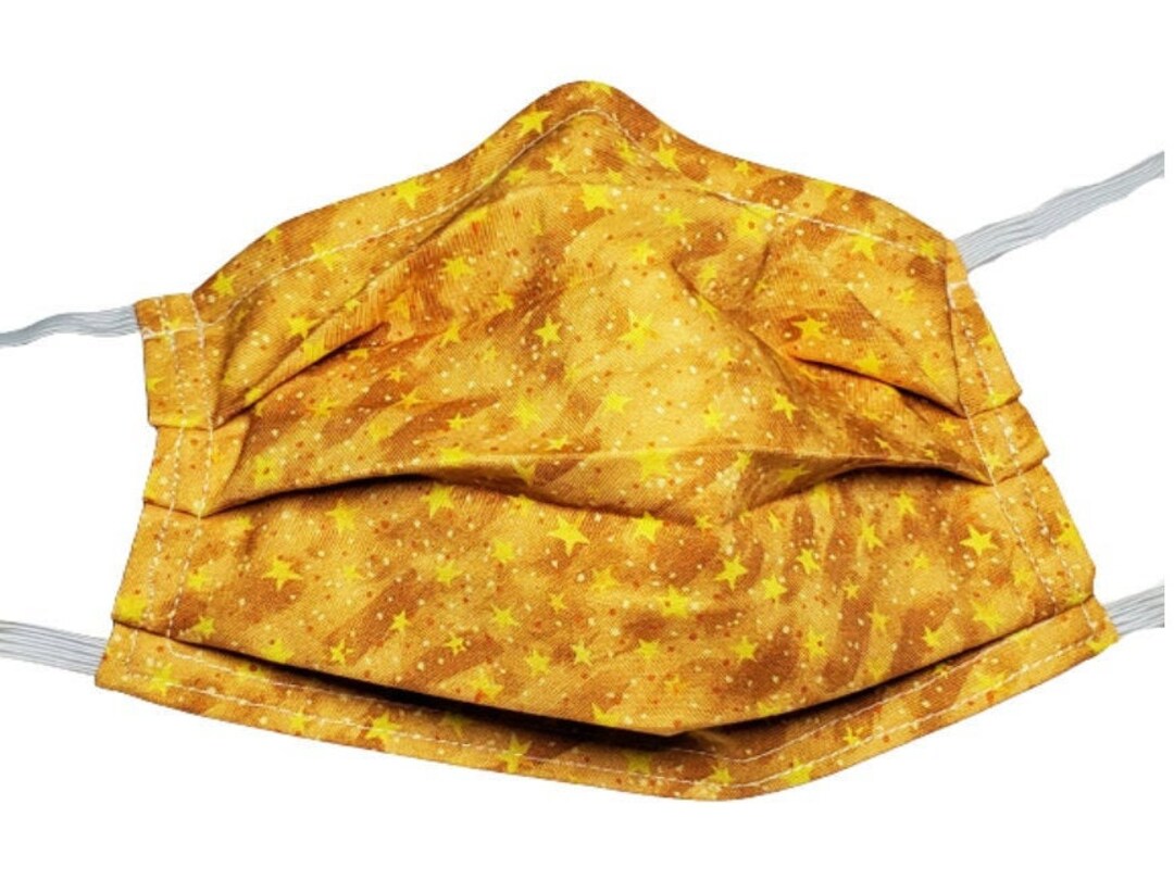 Gold Stars Mask Handmade Reusable Adjustable Face Mask With Nose Pinch