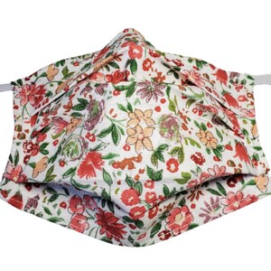 Warm Flowers Mask Reusable Adjustable Face Mask with Nose Pinch Wire and Filter Compartment