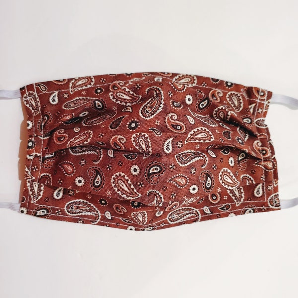 Paisley, different colors Reusable Face Mask with nose pinch wire and filter compartment