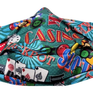 Casino Slots Gezichtsmasker Verstelbaar Herbruikbaar gezichtsmasker met neus knijpdraad en filtercompartiment
