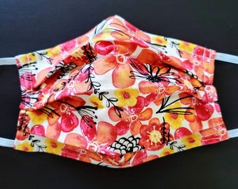 Summer Sketch Flowers Reusable Mask