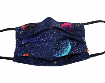 Astral Realm Reusable Adjustable Face Mask with Filter Compartment and Nose Pinch Wire, Witchy Mask