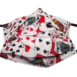 Royal Flush Poker Gezichtsmasker Verstelbaar Herbruikbaar Gezichtsmasker met Neus pinch Draad en Filter Compartiment