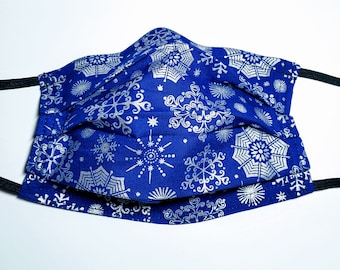 Masque facial réglable réutilisable fait main métallique de Noël de flocons de neige gelés