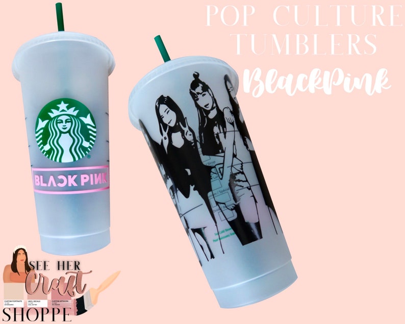 BlackPink Custom Tumbler KPOP Starbucks Clear Cups & Skinny | Etsy