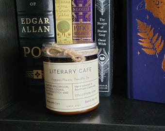 Book Lover Candle | Literary Café Scent | Coconut Apricot Wax | Cozy Reading Gift | 8oz Hand-Poured | CopperMoon Candle Co | Bookish Gift