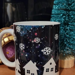 Winter Wonderland Town Mug | Cozy Holiday Snowflake Mug | Custom Winter Mug | Original Winter Wonderland Mug | Winter Gift Mug | Snowy Town