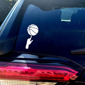 Basketball Window Decal | Auto Vinyl Decal | Twirling Basketball Window Vinyl | Athletics | Sports Decal