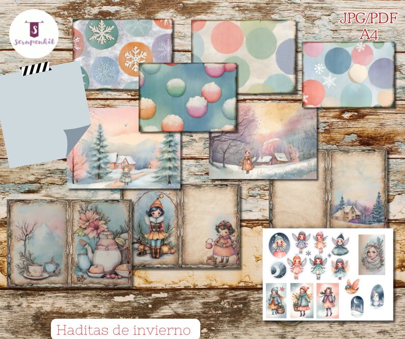 Fairy Digital Paper Set, Scrapbook, Digital Collage Sheets, Junk ...