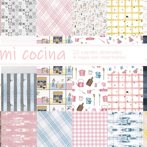 Digital scrapbooking kitchen collection, ideal recipe books, albums, cards