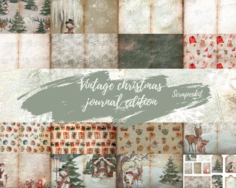 Vintage Christmas Junk Journal Digital Kit