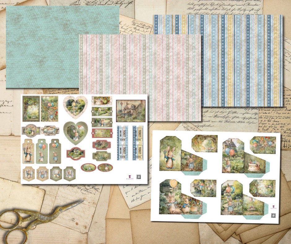Pocket Tags, Loaded Envelope, Junk Journal Kit, Printable Ephemera ...
