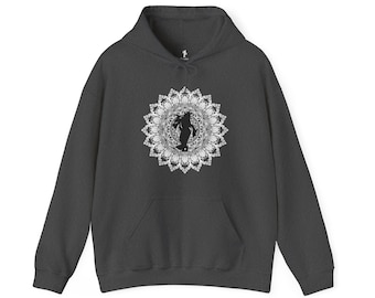 Krishna Mandala Hooded Sweatshirt Yoga Hoodie Bhakti Yoga Gift for Her Meditation Hare Krishna Spiritual Hoodie Bhakti Gift for Him Jumper