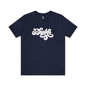 Bhakti Front Yoga Back Jersey Tee | Yoga Shirt | Unisex Tee | Adult Shirt | Devotional Clothing | Krishna Tees