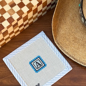 Adorno de lona o bolso con inicial bordada personalizada