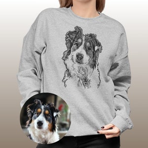 Personalized Pet Sweatshirt, Pet Gifts, Gift For Dog Mom, Custom Dog Portrait Sweatshirt, Pet Portrait, Pet Face Shirt, Dog Mom Gift