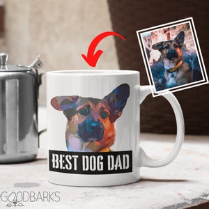Dog Dad Gift, Dog Mug Personalized, Dog Dad, Dog Lover Gift, Pet Portrait Mug, Gift For Dog Owner, Dog Coffee Mug