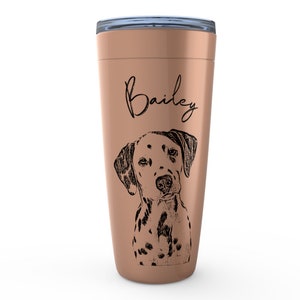 Personalized Pet Portrait Tumbler | Custom Pet Tumbler Mug |  Personalized Dog Travel Mug | Custom Cat Travel Mug