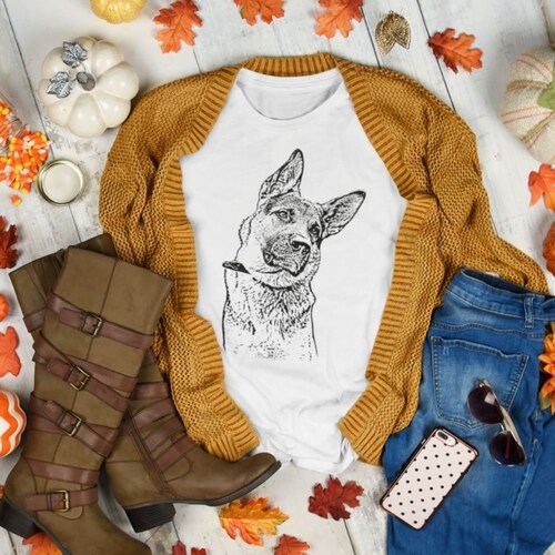 Custom Dog Portrait Shirt Personalized Dog Face Tee Shirt Etsy